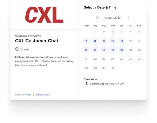 CXL Customer chat